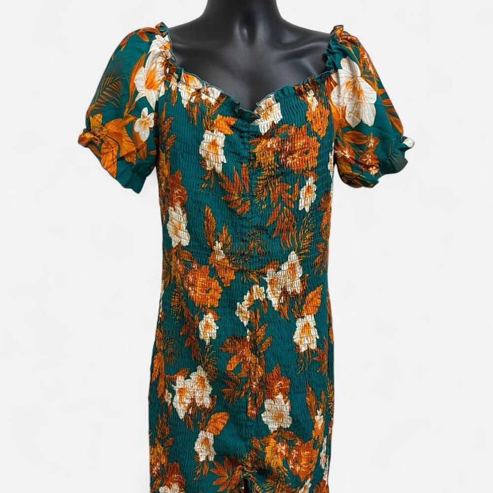 XL New  "Pretty Garden" floral mini dress